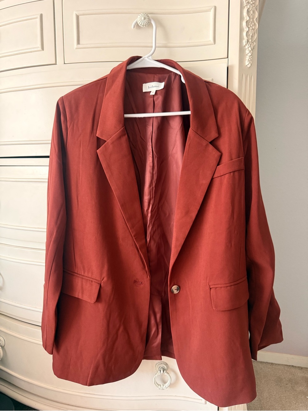 bohme Rust Red Oversized Blazer